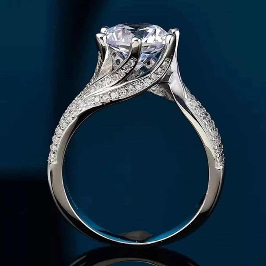5 Carat Moissanite 925 Sterling Silver Ring Apparel and Accessories