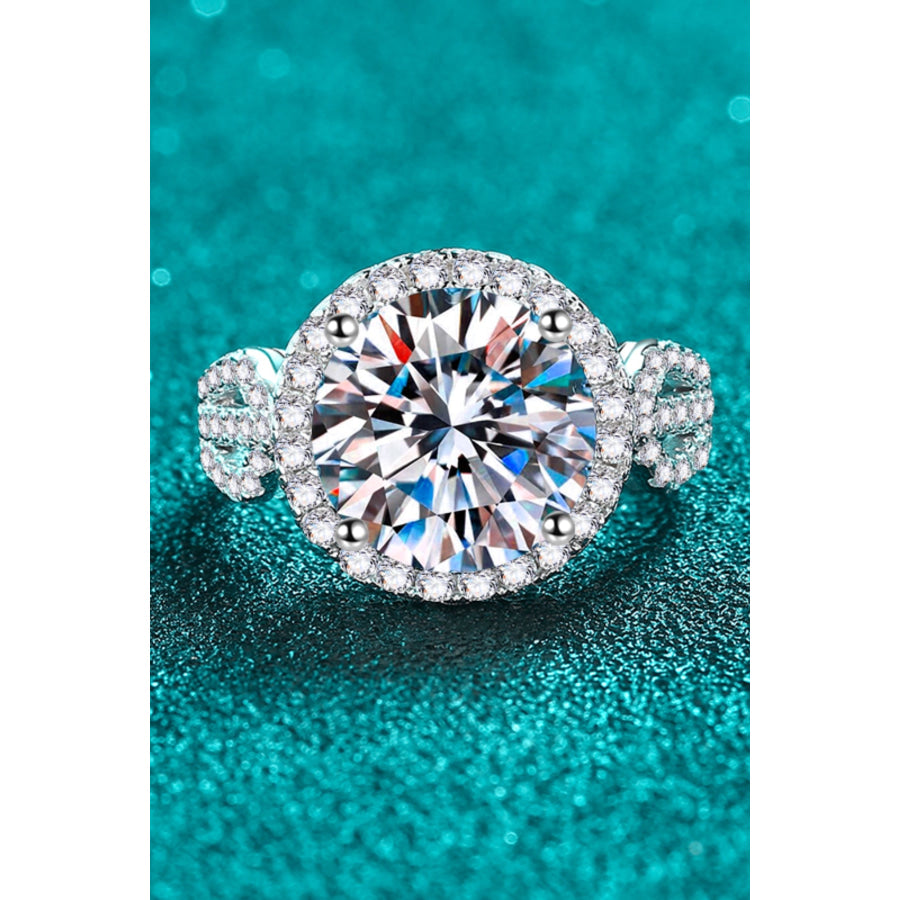 5 Carat Moissanite 925 Sterling Silver Ring Silver / 4 Apparel and Accessories