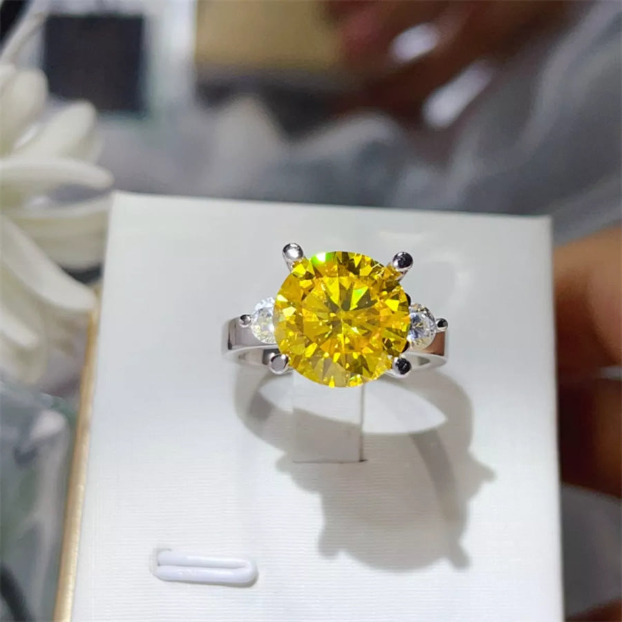 5 Carat Moissanite 925 Sterling Silver Ring Gold / 4.5 Apparel and Accessories
