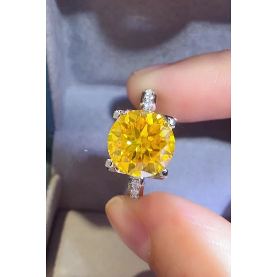 5 Carat Moissanite 925 Sterling Silver Ring in Banana Yellow