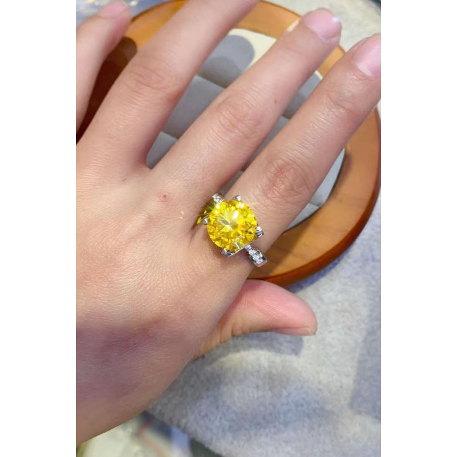 5 Carat Moissanite 925 Sterling Silver Ring in Banana Yellow Banana Yellow / 5