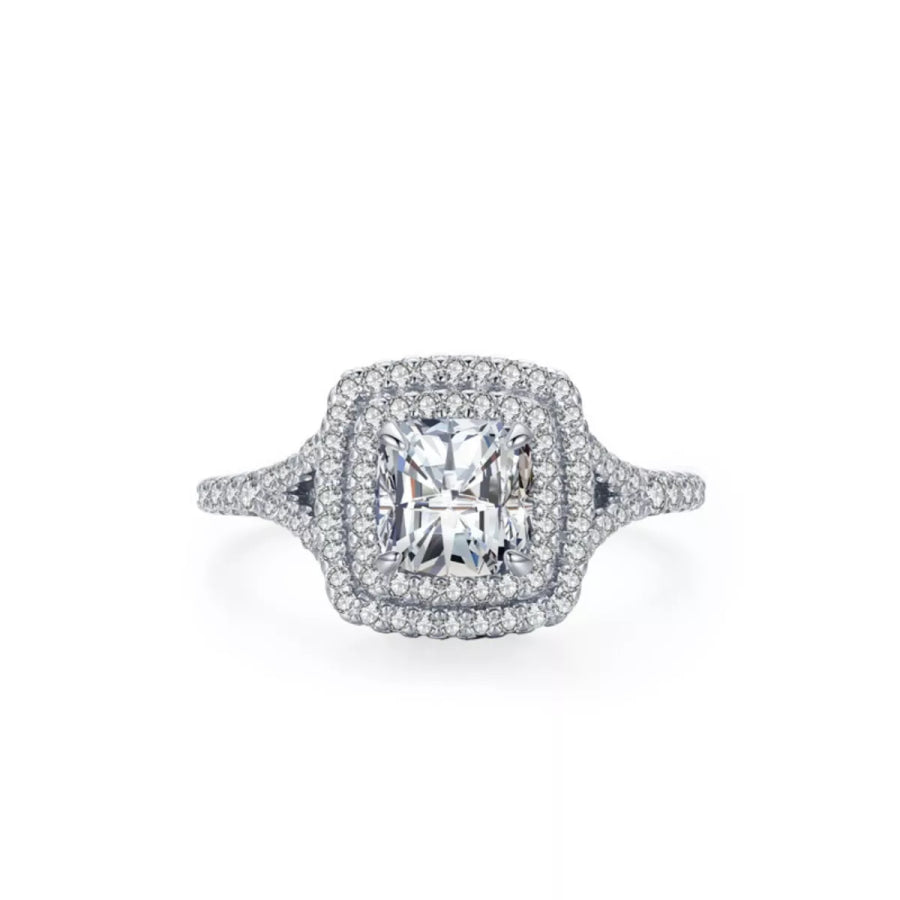 5 Carat Moissanite 925 Sterling Silver Ring Silver / One Size Apparel and Accessories
