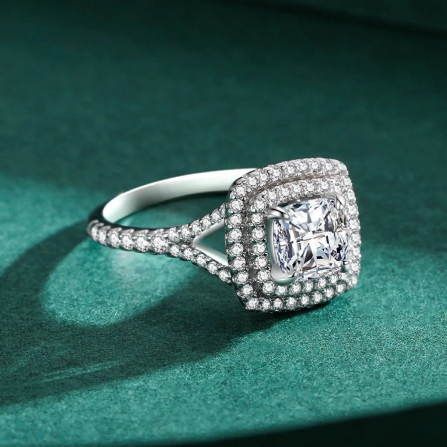 5 Carat Moissanite 925 Sterling Silver Ring Silver / One Size Apparel and Accessories