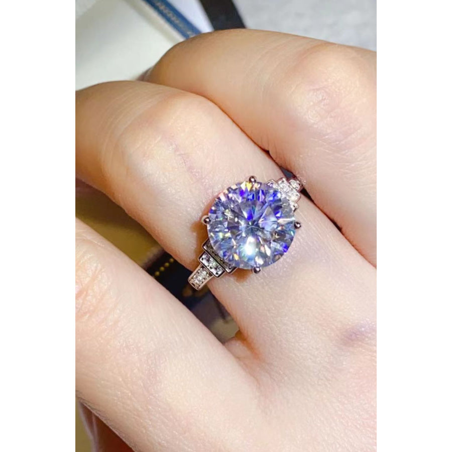 5 Carat Moissanite 925 Sterling Silver Ring Silver / 4.5