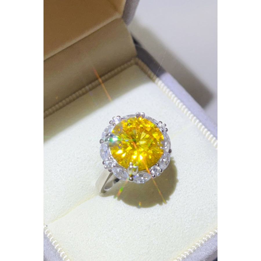 5 Carat Moissanite 925 Sterling Silver Ring Yellow / 5 Apparel and Accessories