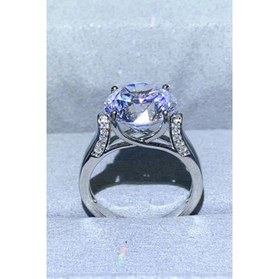 5 Carat Moissanite Platinum-Plated Ring Silver / 5