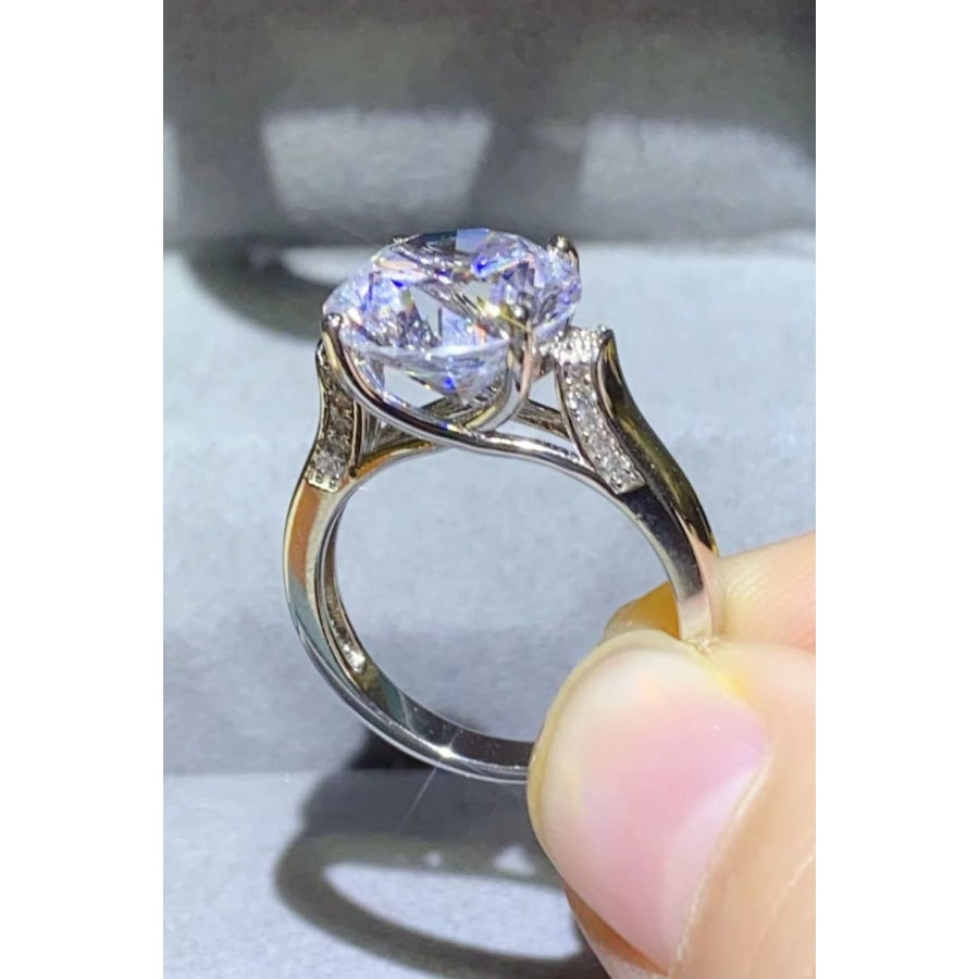 5 Carat Moissanite Platinum-Plated Ring