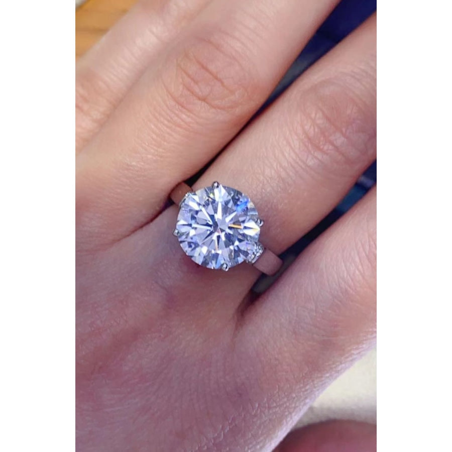 5 Carat Moissanite Platinum-Plated Ring