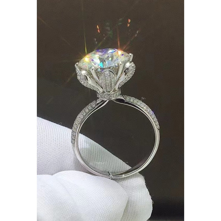 5 Carat Moissanite Side Stone Ring