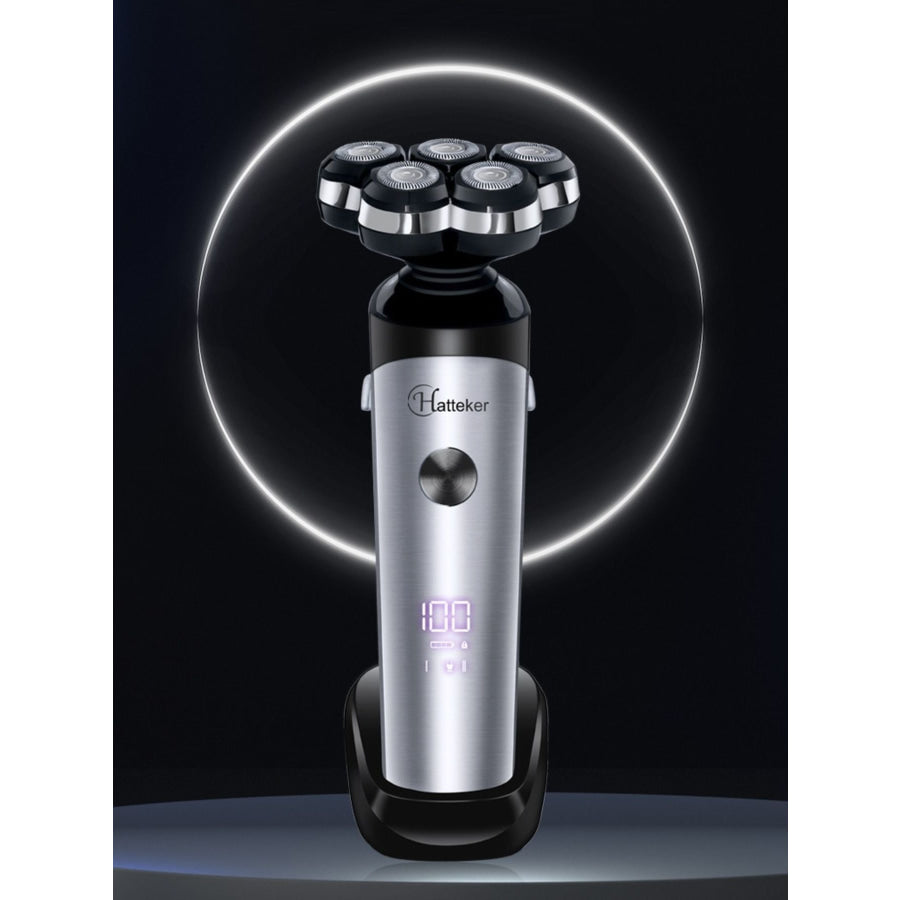 5-Head Rechargeable Electric Shaver Silver / One Size Apparel and Accessories
