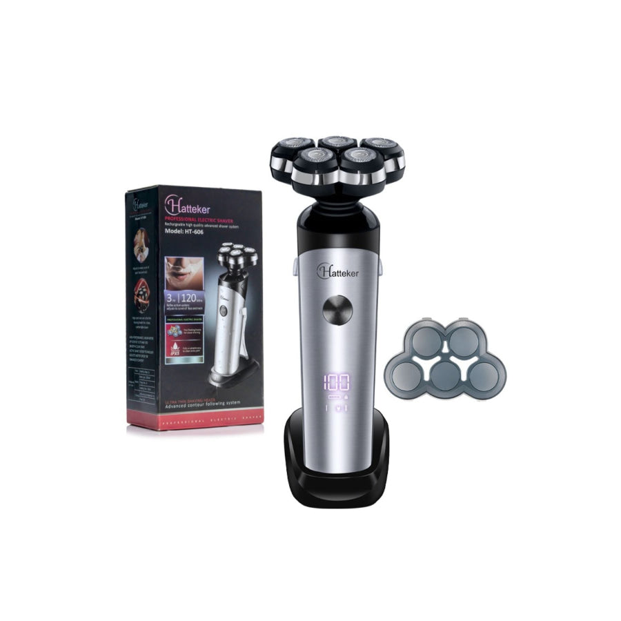 5-Head Rechargeable Electric Shaver Silver / One Size Apparel and Accessories