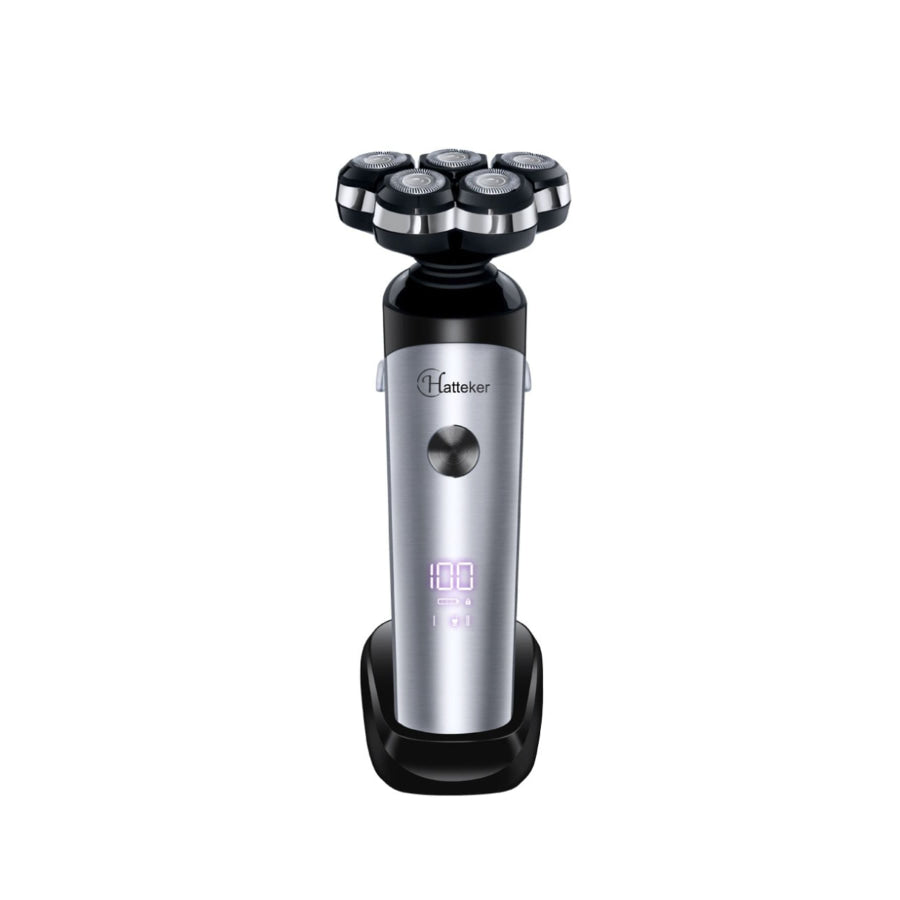 5-Head Rechargeable Electric Shaver Silver / One Size Apparel and Accessories