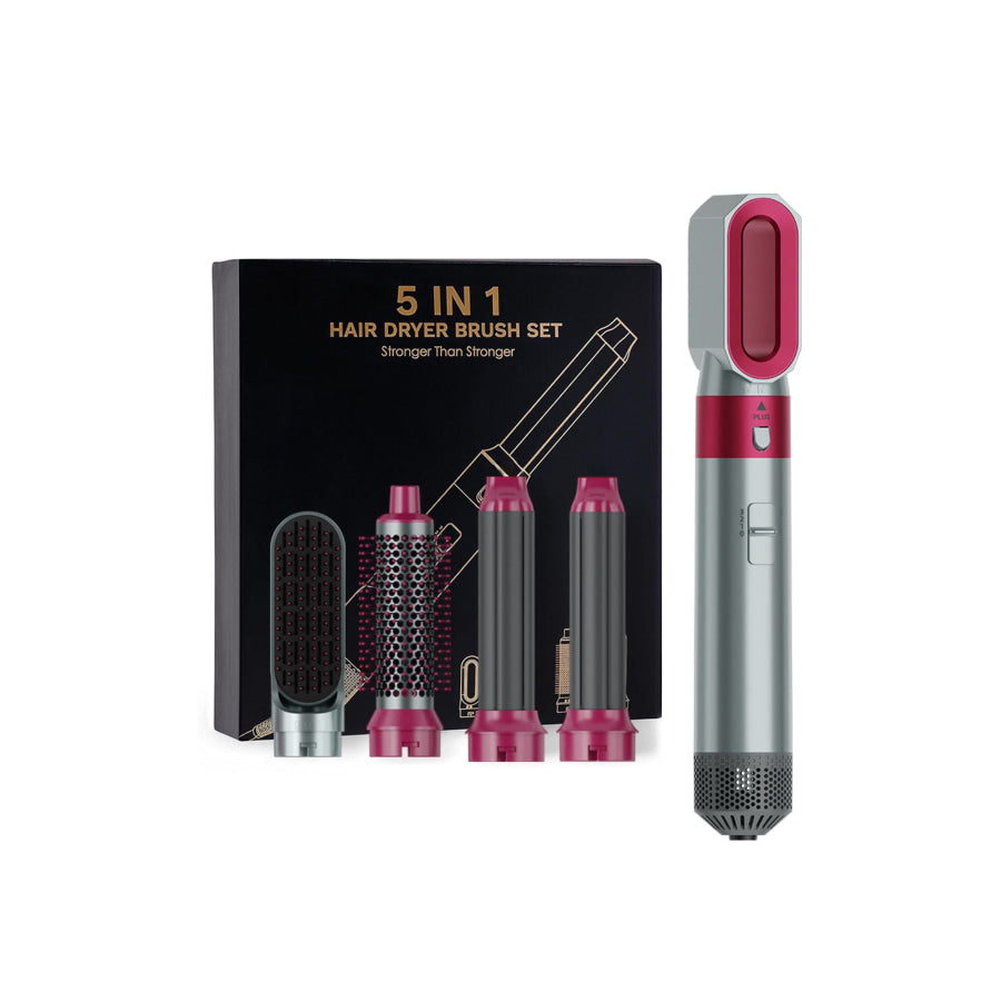 5 in 1 Hot Air Brush Gray Rose / European plug Apparel and Accessories