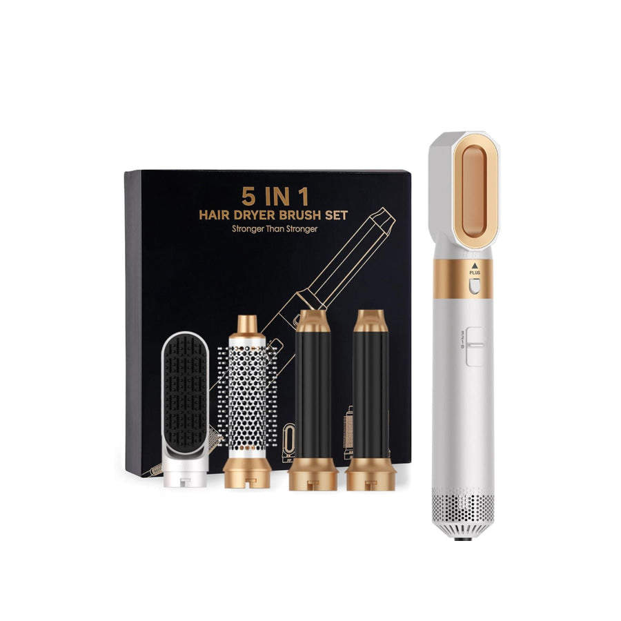 5 in 1 Hot Air Brush White Gold / European plug Apparel and Accessories