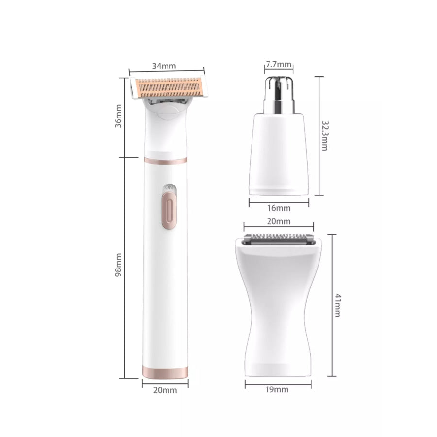 5-in-1 Rechargeable Hair Removal White / ONESIZE Apparel and Accessories