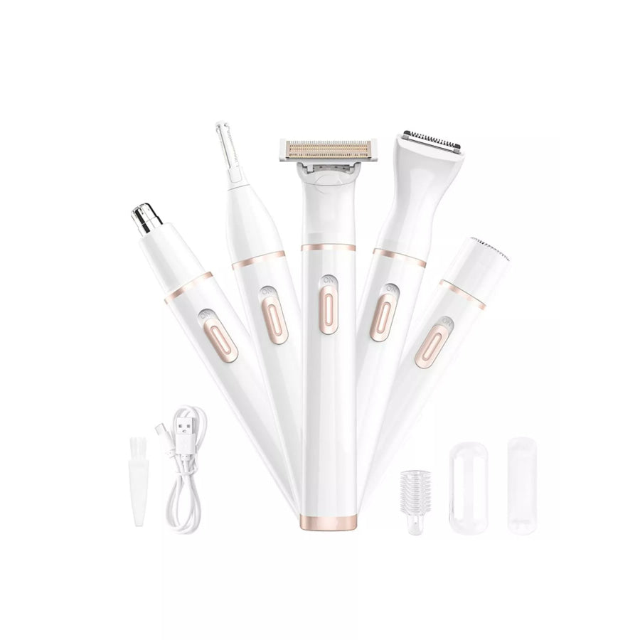 5-in-1 Rechargeable Hair Removal White / ONESIZE Apparel and Accessories