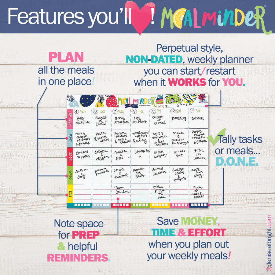 52-Week Meal Minder® Weekly Menu Planner Pad Pads