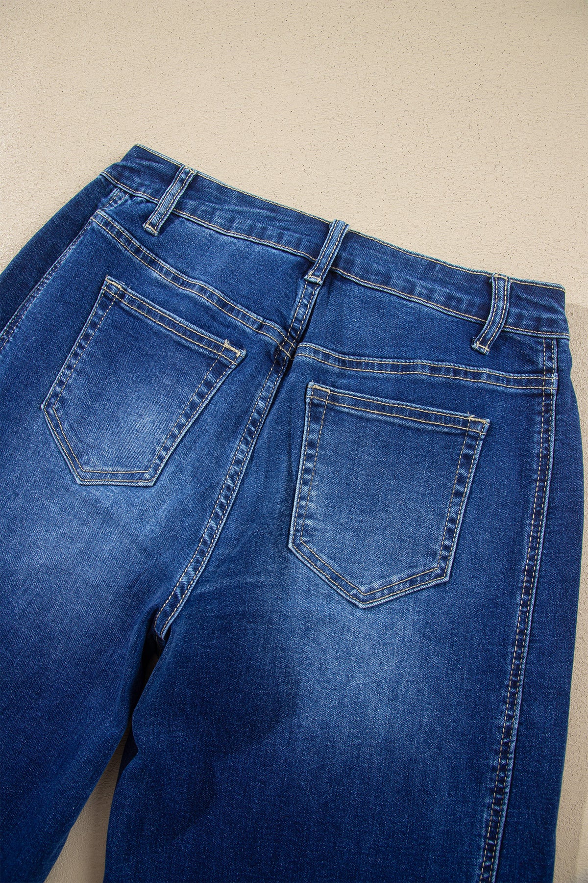 Myosotis Raw Hem Turnup Loose Ankle-length Jeans