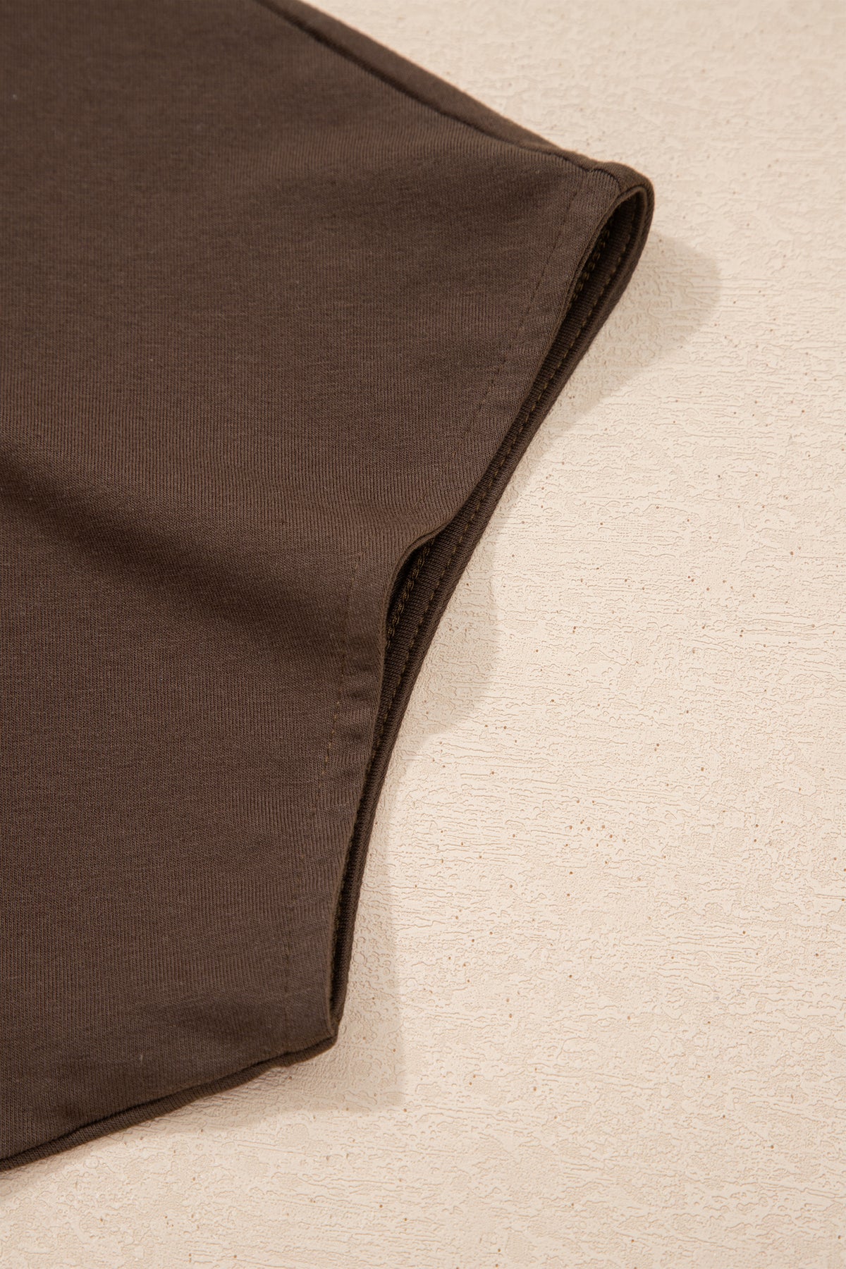 Coffee Plus Size Solid Color Asymmetric Neck Short Sleeve Blouse