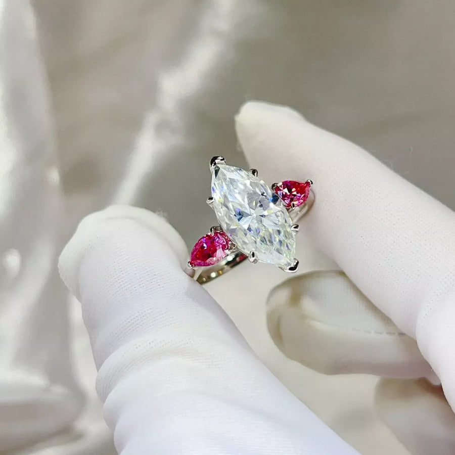 6 Carat 925 Sterling Silver Moissanite Ring Apparel and Accessories