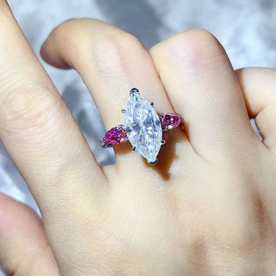 6 Carat 925 Sterling Silver Moissanite Ring Apparel and Accessories