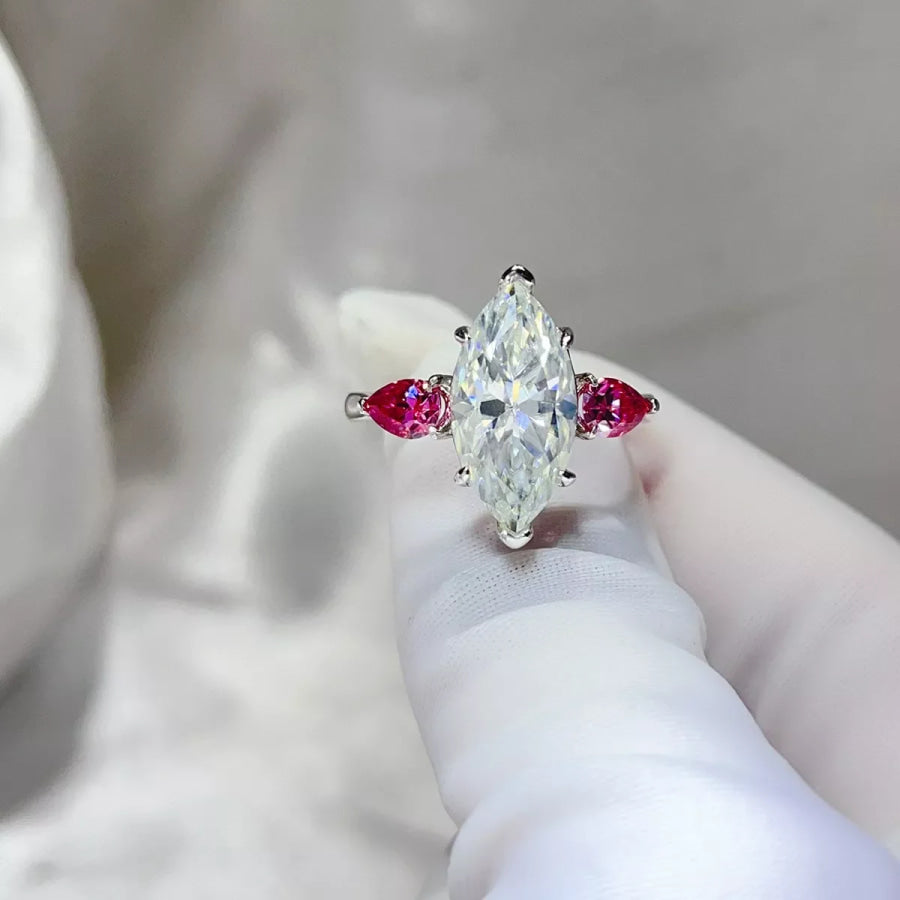 6 Carat 925 Sterling Silver Moissanite Ring Apparel and Accessories