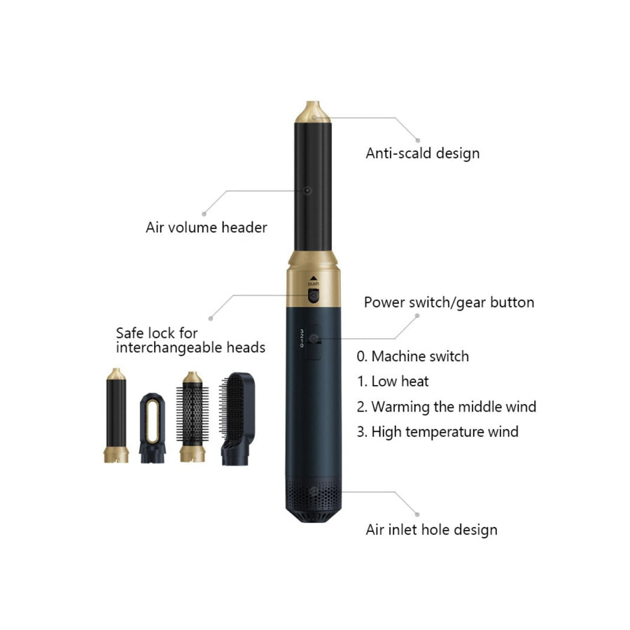 6-in-1 Interchangeable Curling Iron Set Apparel and Accessories