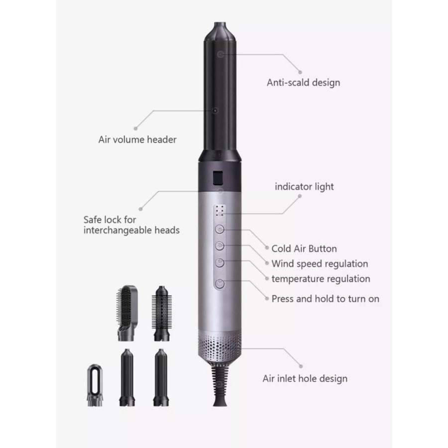 6-in-1 Interchangeable Head Curling Iron Gray / North American plug Apparel and Accessories