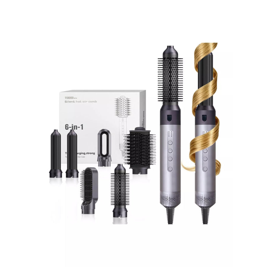6-in-1 Interchangeable Head Curling Iron Gray / North American plug Apparel and Accessories