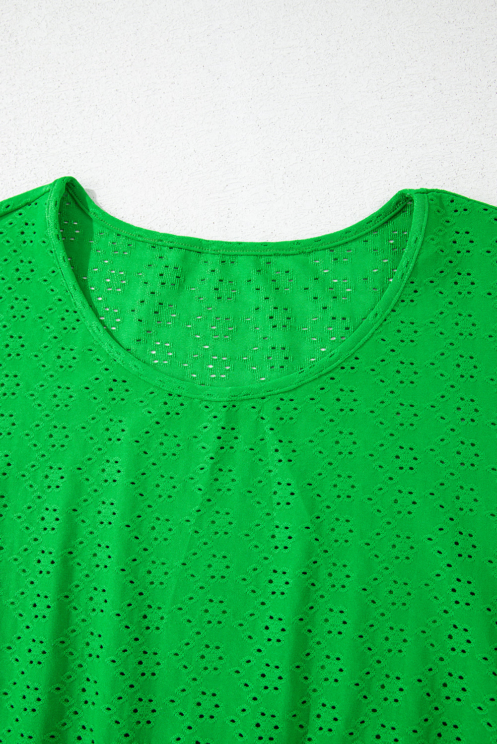 Green Textured Frilled Short Sleeve Plus Size Babydoll Blouse Plus Size/Plus Size Tops/Plus Size Blouses &amp; Shirts
