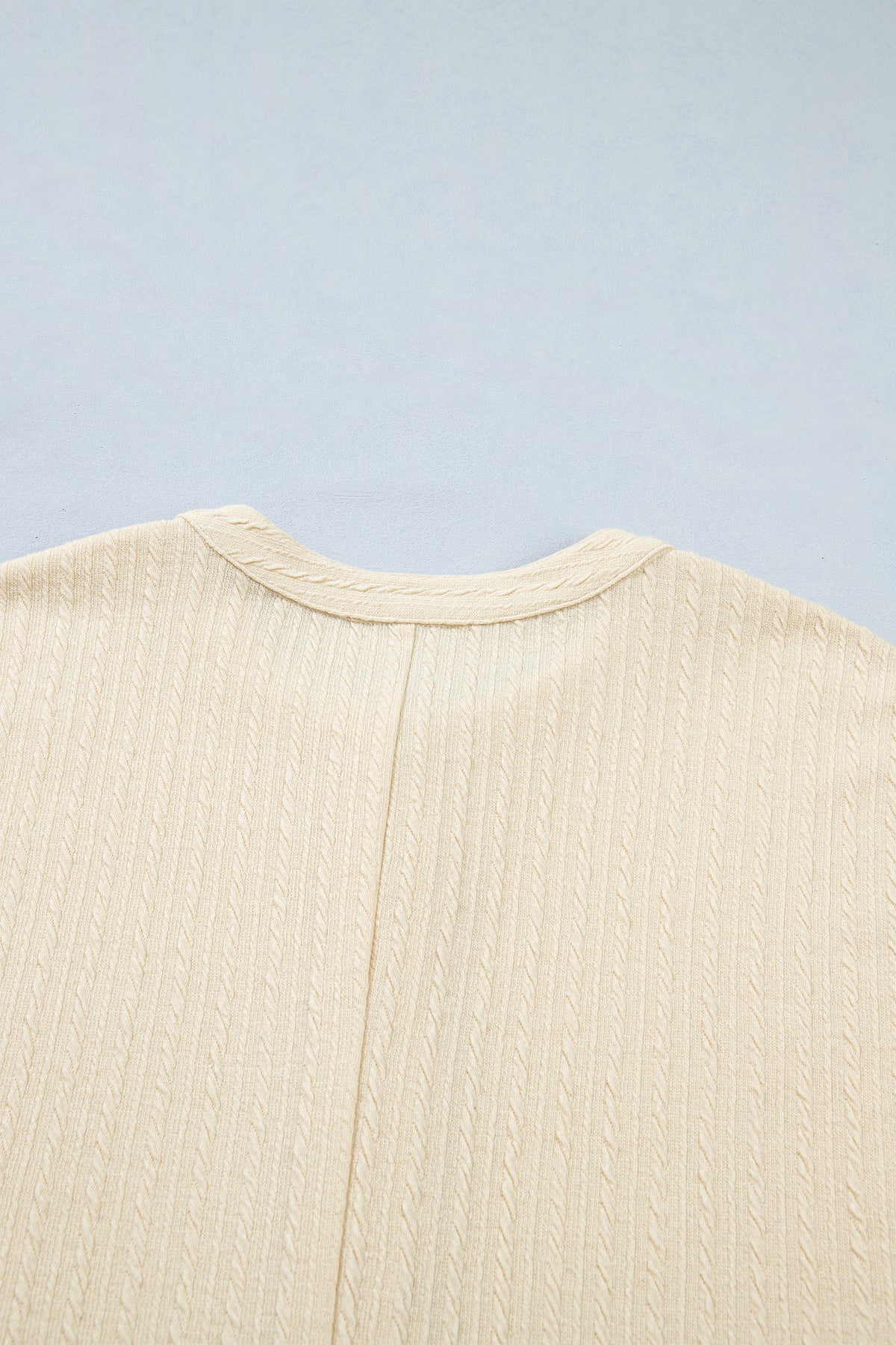 Jet Stream Half Buttons Ribbed Knit Wide Leg Jumpsuit