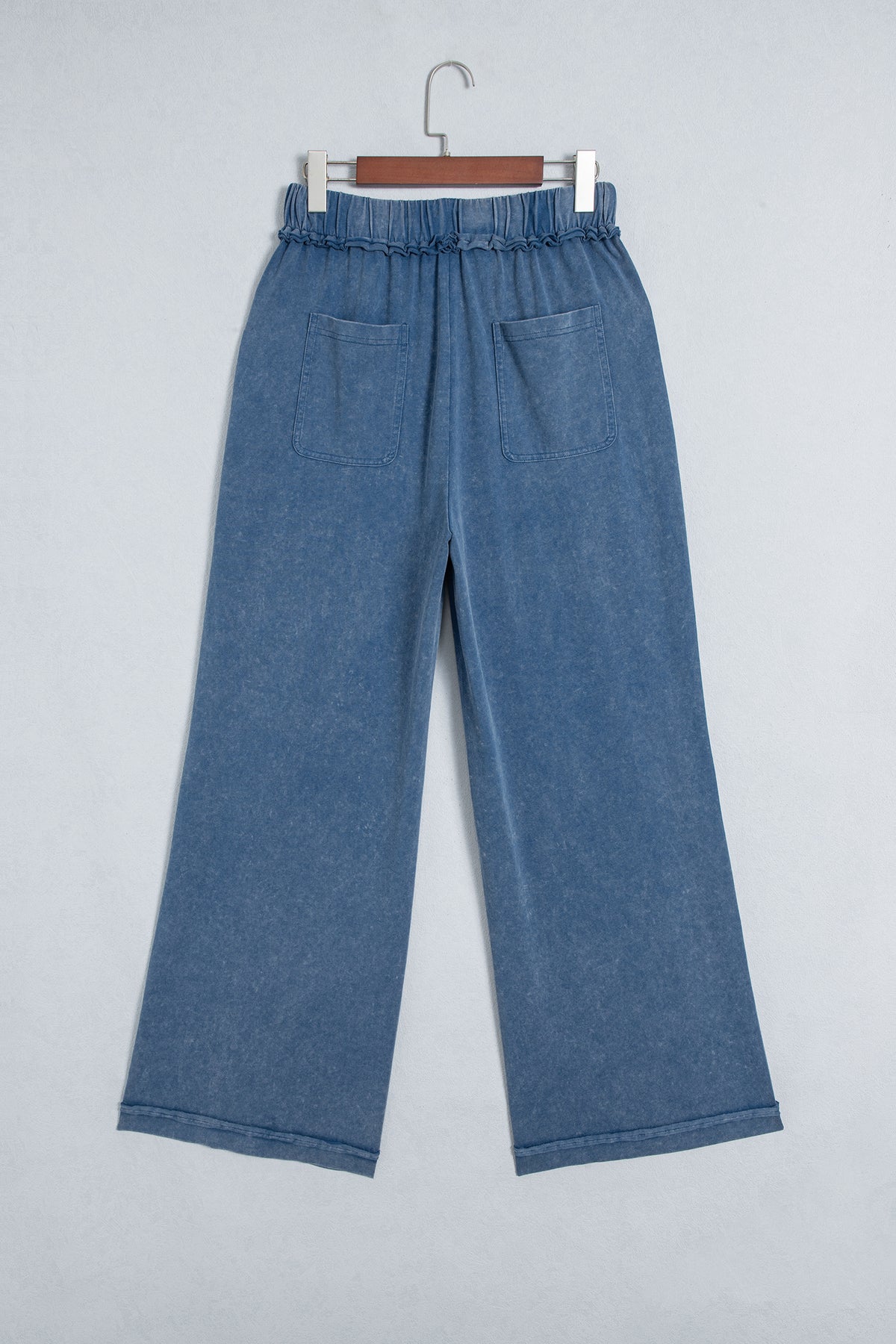 Ashleigh Blue Mineral Wash Seam Detail Flare Leg Drawstring Pants