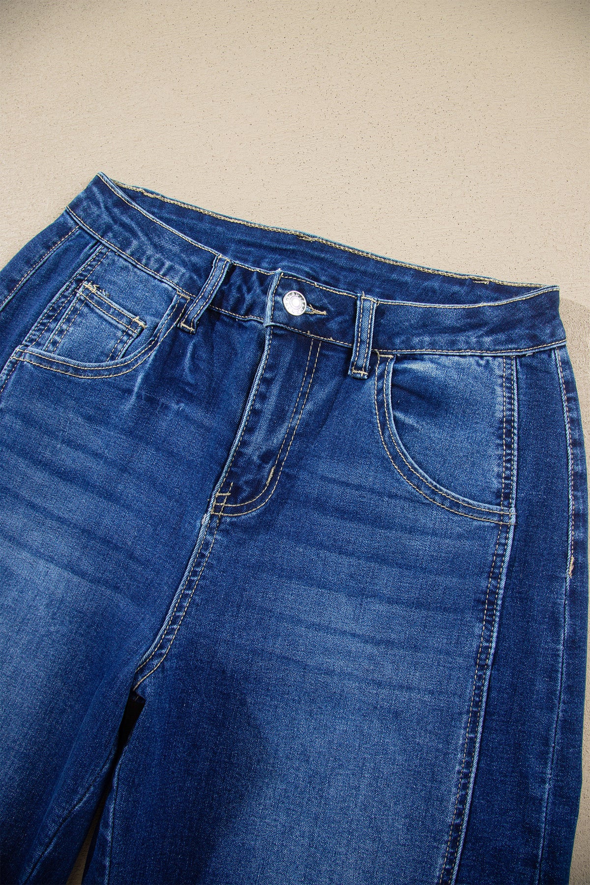 Myosotis Raw Hem Turnup Loose Ankle-length Jeans