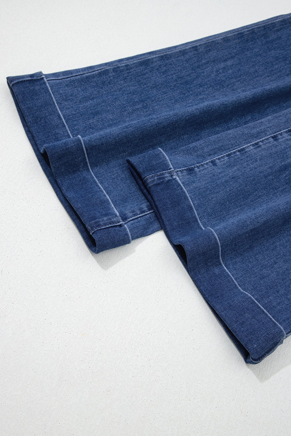 Ashleigh Blue Golden Button Detail Rolled Edge Flare Leg Jeans