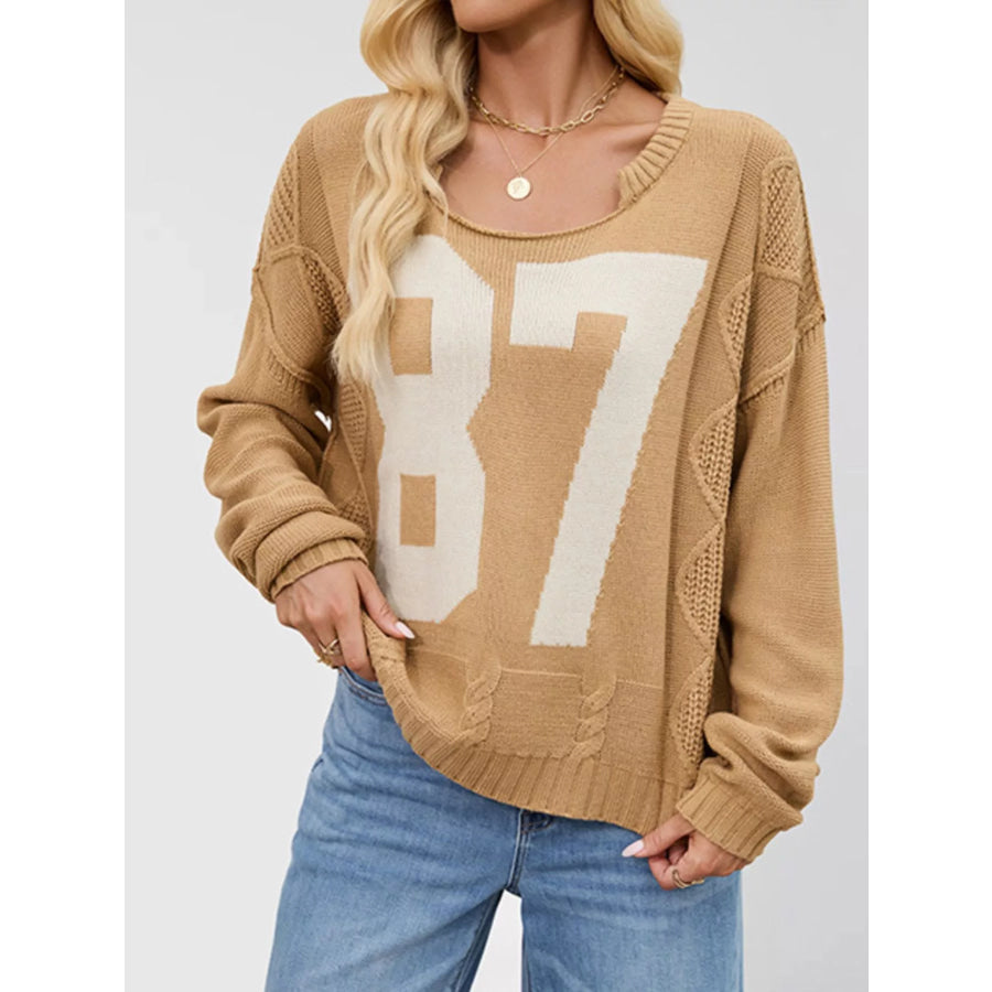 78 Number Cable-Knit Sweater Apparel and Accessories