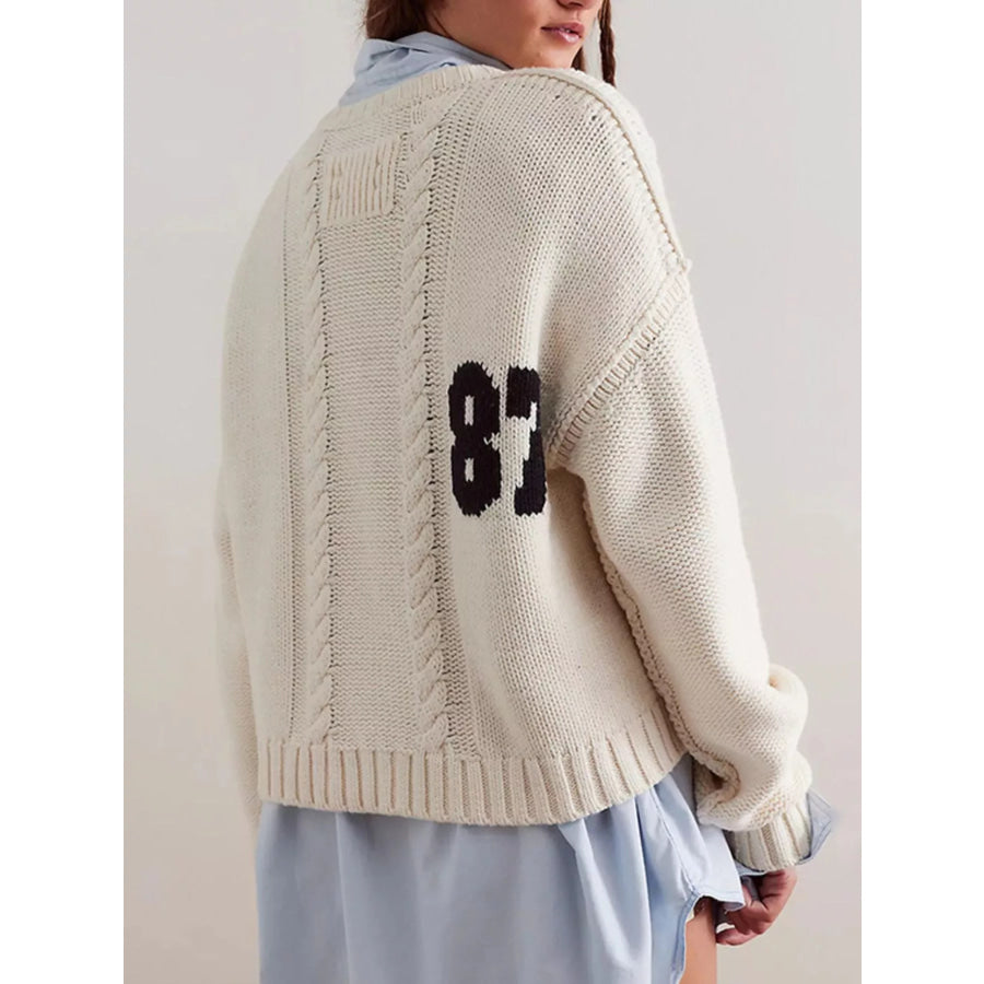 78 Number Cable-Knit Sweater Apparel and Accessories
