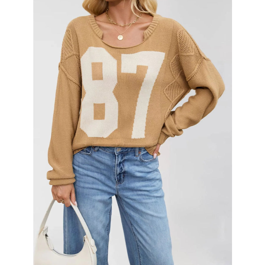 78 Number Cable-Knit Sweater Apparel and Accessories