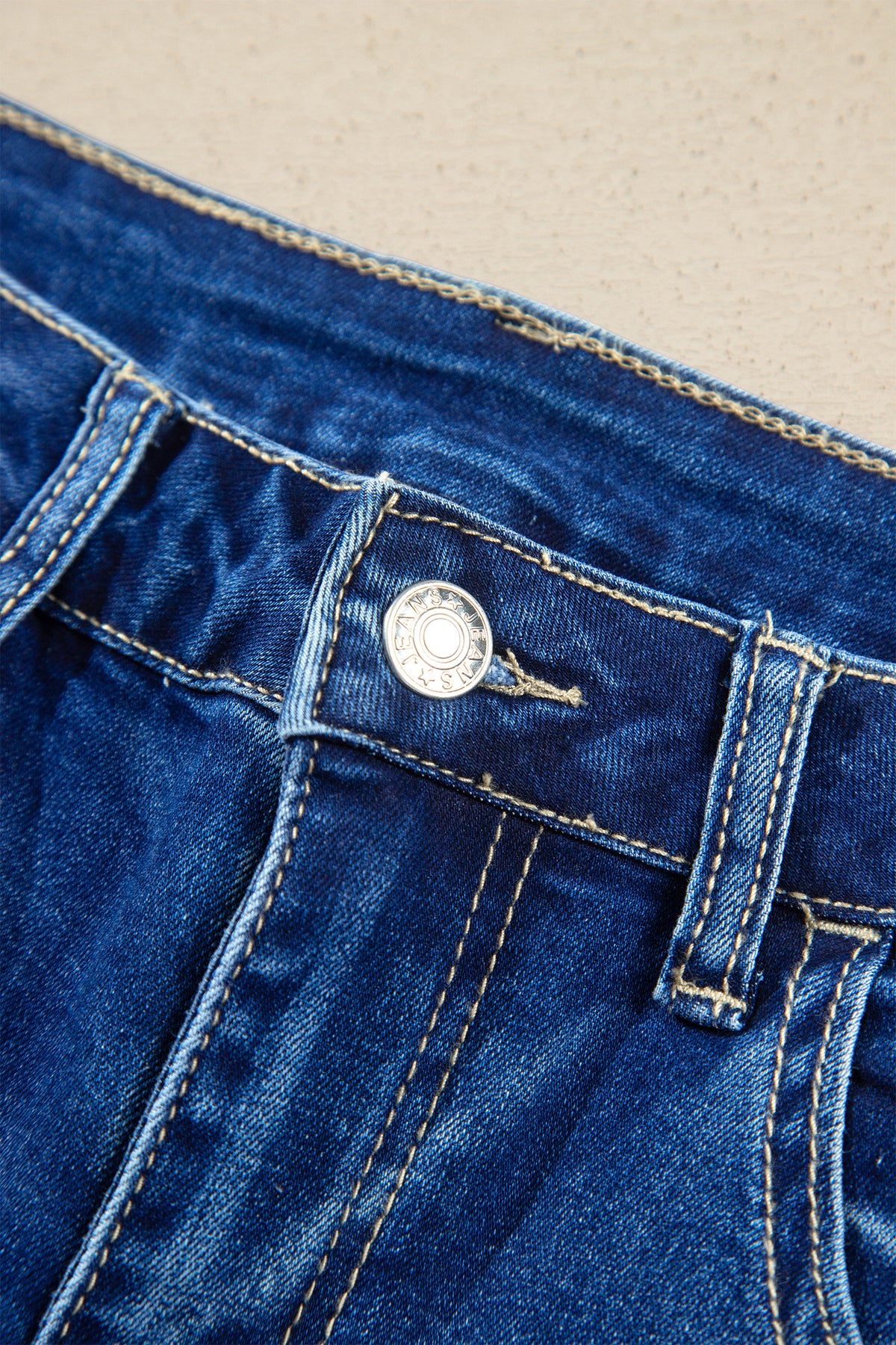 Myosotis Raw Hem Turnup Loose Ankle-length Jeans