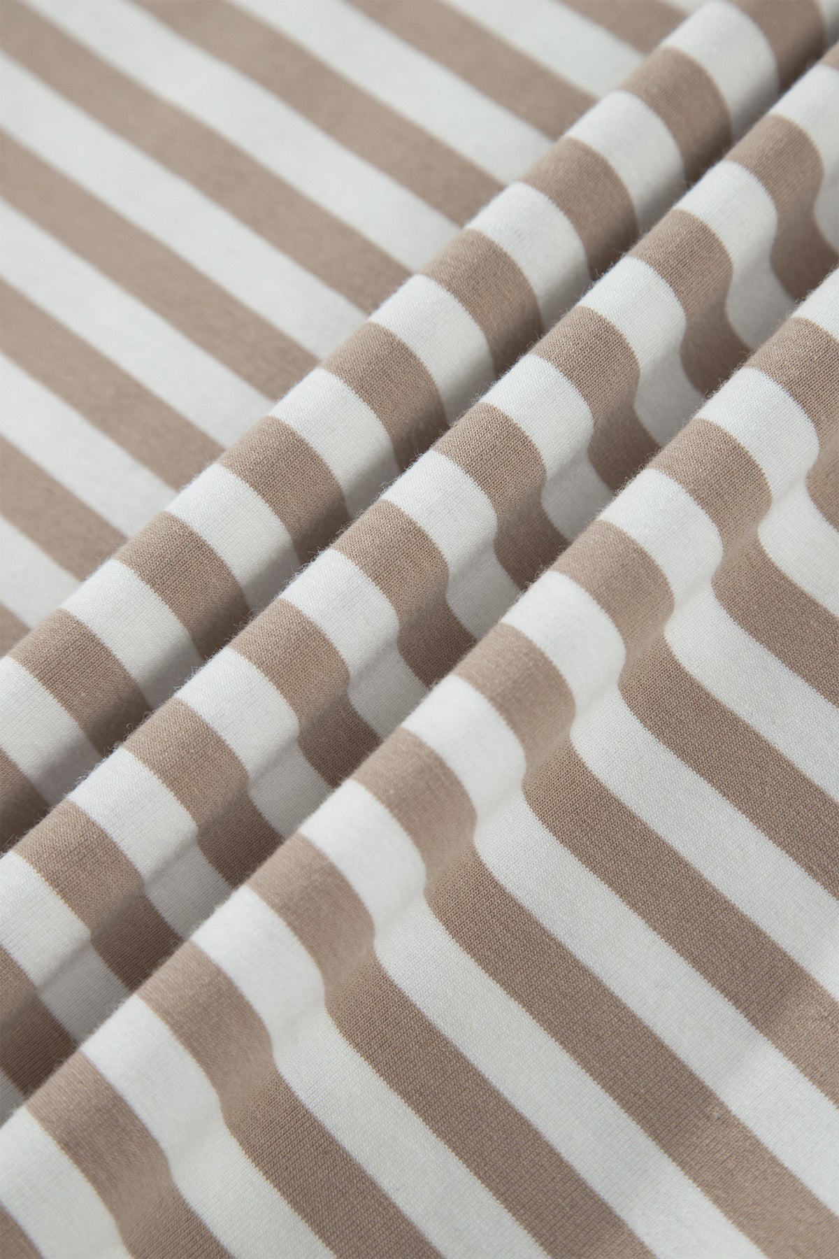 Brown Stripe Striped Colorblock Cuffs Round Neck Long Sleeve Shift Dress