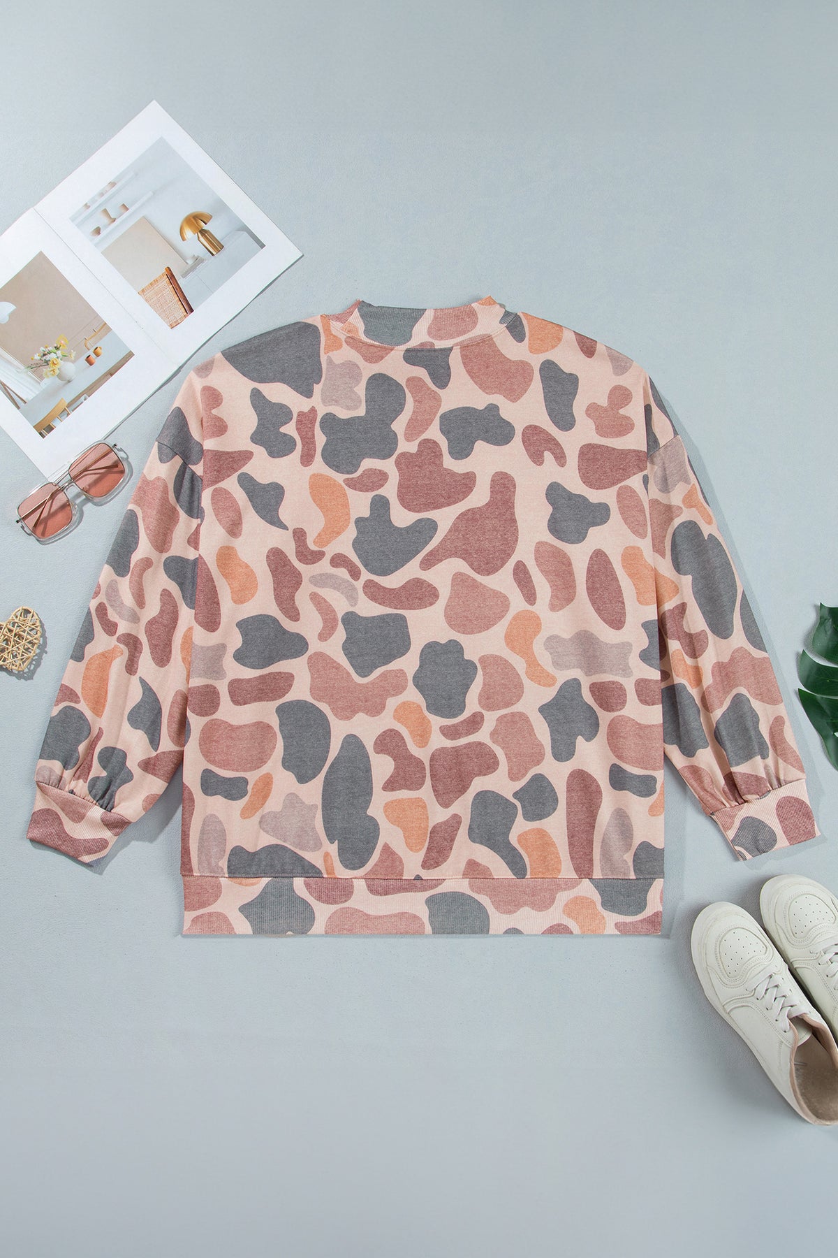 Multicolour Camouflage Western Graphic Plus Size Sweatshirt