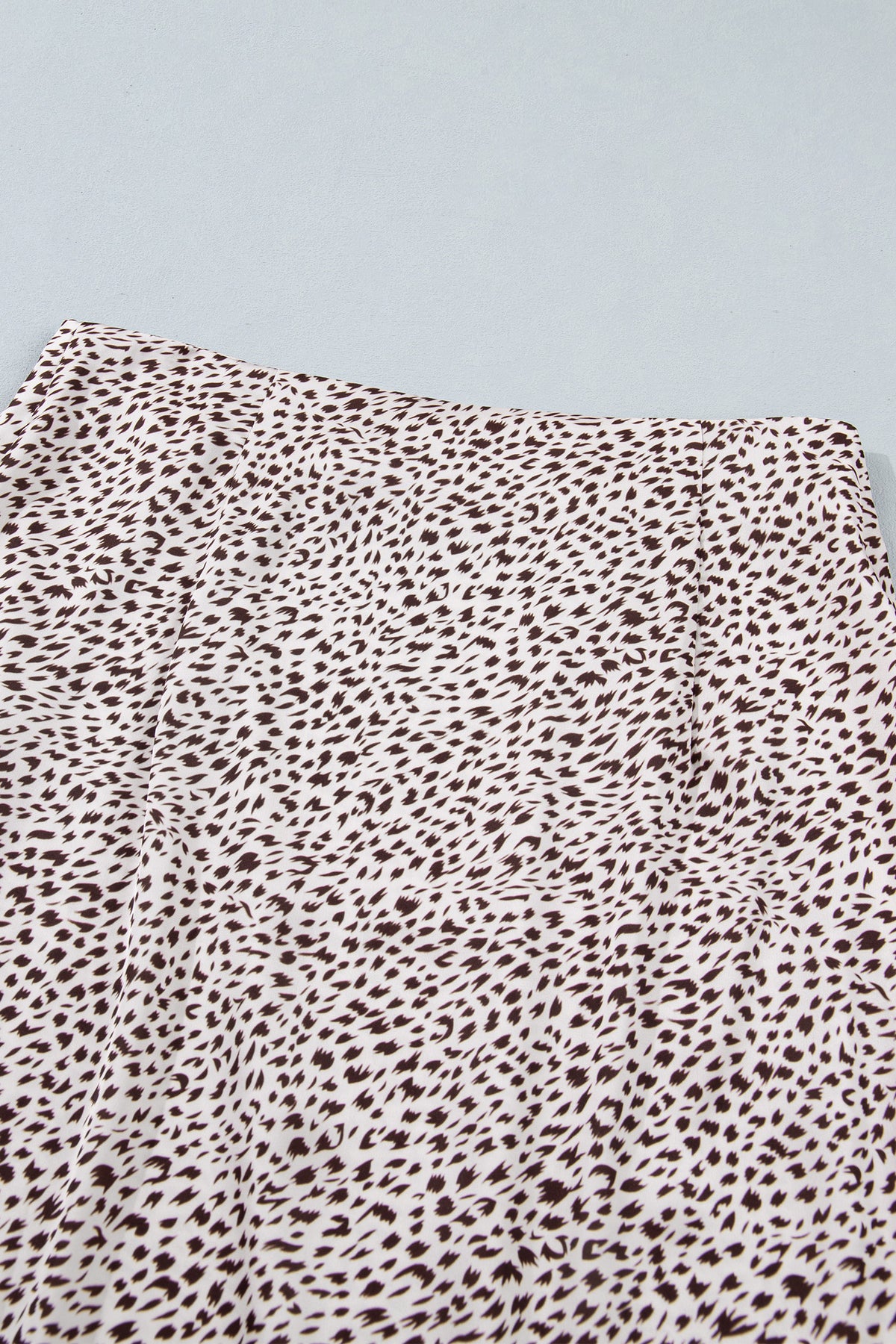 Brown Cheetah Print Trim Split Long Western Skirt