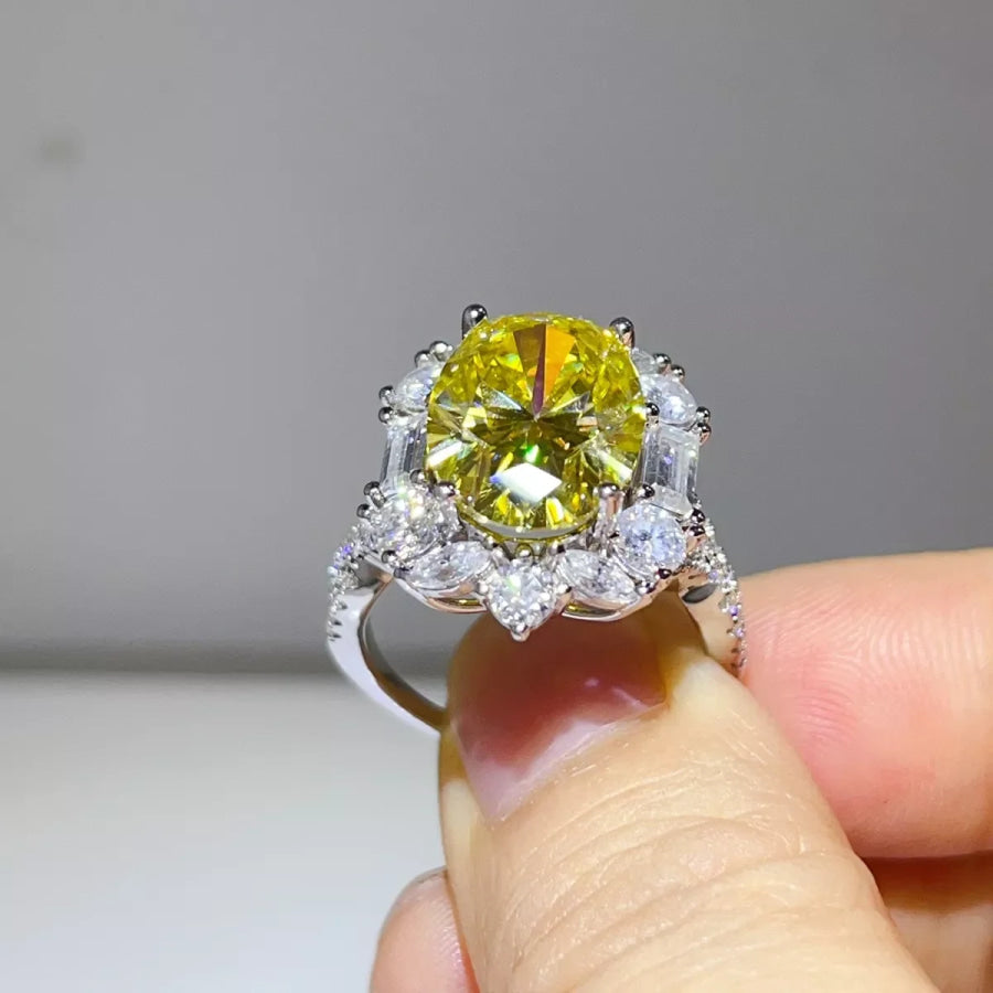 8 Carat 925 Sterling Silver Moissanite Ring Apparel and Accessories