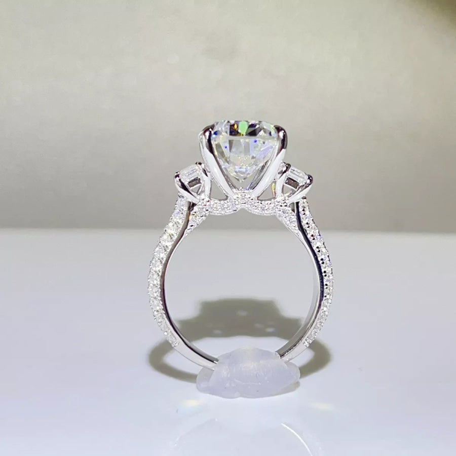 8 Carat 925 Sterling Silver Moissanite Ring Apparel and Accessories