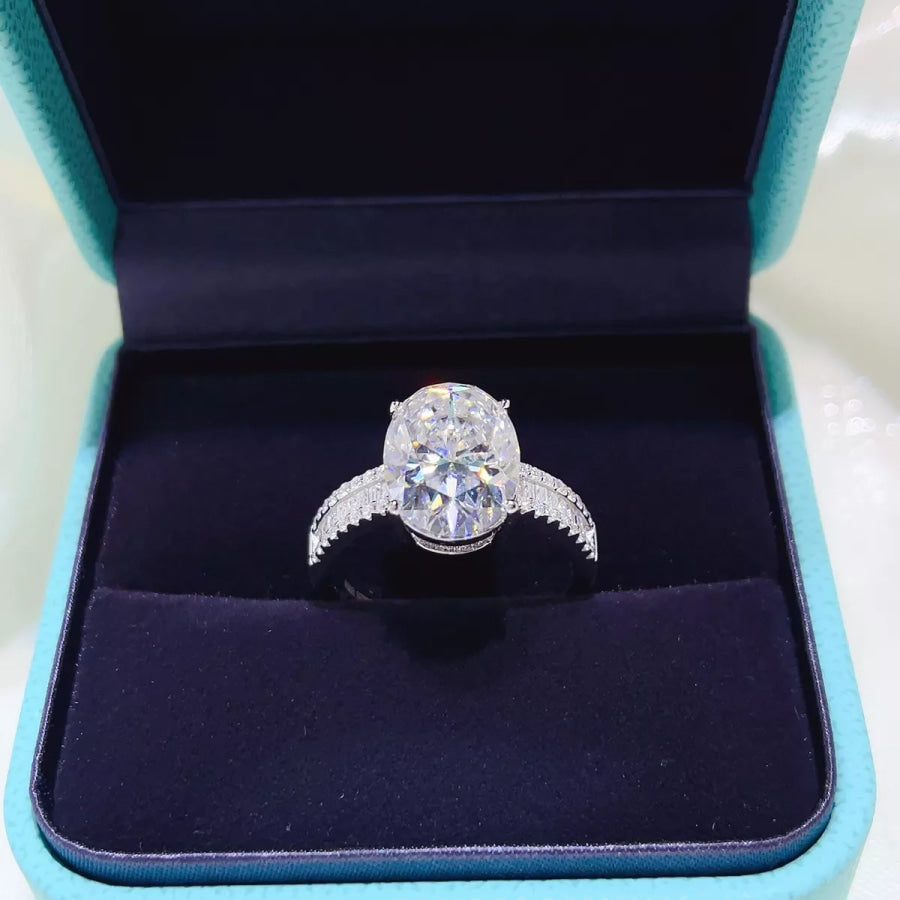 8 Carat 925 Sterling Silver Moissanite Ring Apparel and Accessories