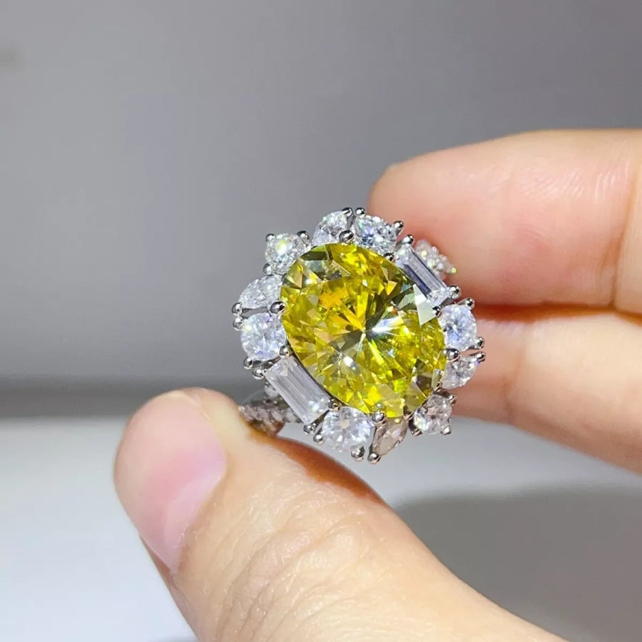 8 Carat 925 Sterling Silver Moissanite Ring Apparel and Accessories