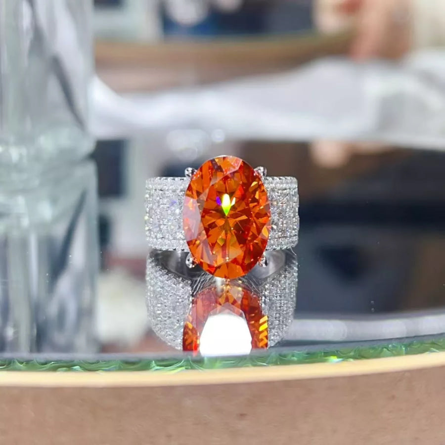 8 Carat Moissanite 925 Sterling Silver Ring Apparel and Accessories