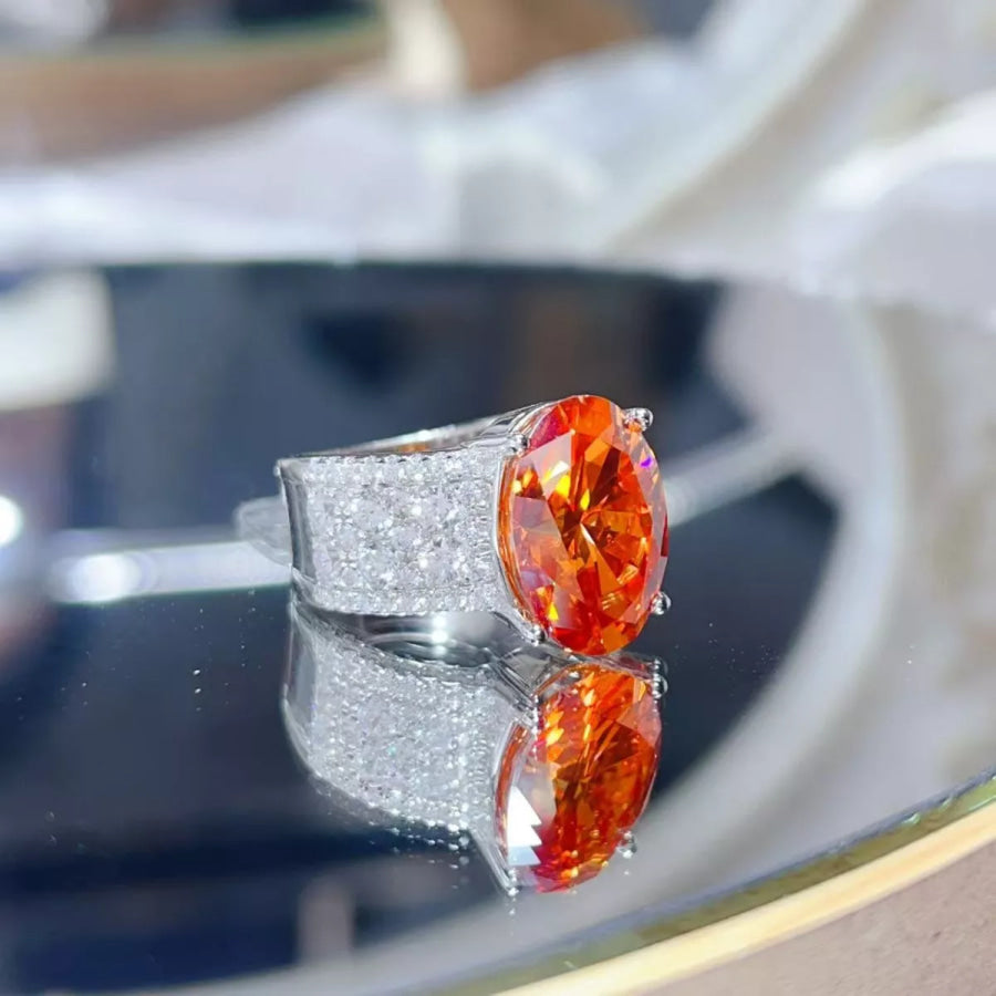 8 Carat Moissanite 925 Sterling Silver Ring Apparel and Accessories