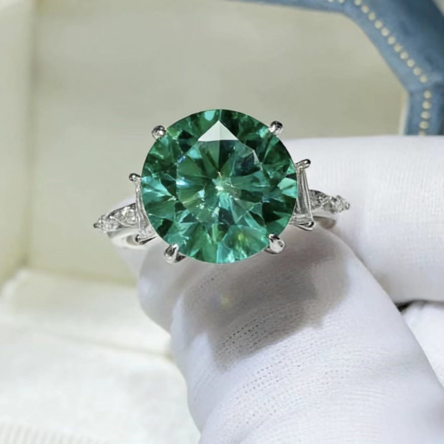 8 Carat Moissanite 925 Sterling Silver Ring Apparel and Accessories