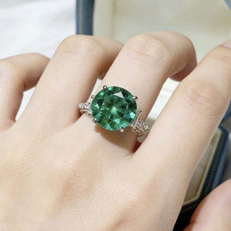 8 Carat Moissanite 925 Sterling Silver Ring Apparel and Accessories