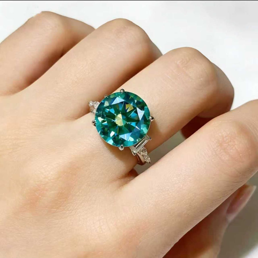 8 Carat Moissanite 925 Sterling Silver Ring Apparel and Accessories